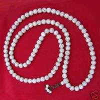 WHITE LOTUS SEED NECKLACE, 32” long, 7.5mm beads  