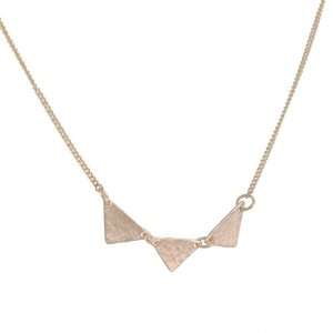  JANE HOLLINGER  Triple Triangle Necklace in 14K Jewelry