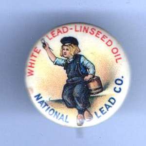 National Lead Co. DUTCH BOY pin PAINT old button  