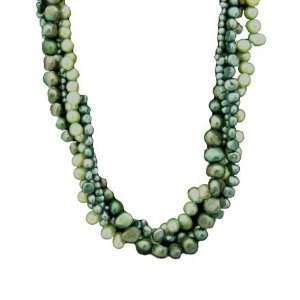  Twisted Green Pearl Necklace Jewelry