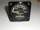 1959 Aircraft pressure indicator Oxygen cyl. pressure