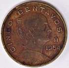 Mexico 1954 5 Centavos WITH DOT Great Mexican Coin Rare  
