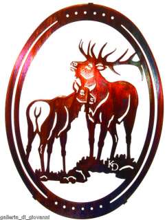 Bugle Bull Elk 16 Metal Wall Art Lodge Deer  