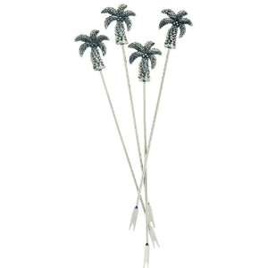 Palm Tree Metal Appetizer Hors doeuvre Pick, Set of 8  