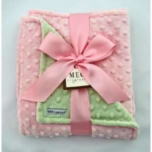  Pink & Green Minky Blanket: Baby