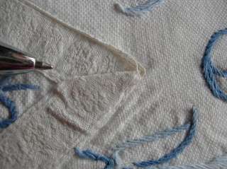 Antique LINENS BAG Bluework Hand Embroidery  German^j^  