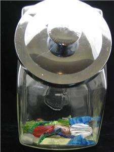 VINTAGE Clear Glass Penny Candy Cookie Jar & Lid Gallon  