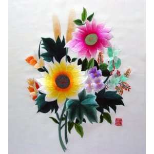  Chinese Hunan Hand Silk Embroidery Flower 