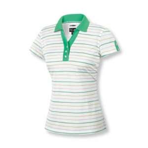  Adidas 2009 Womens ClimaCool Button Sleeve Stripe Golf 