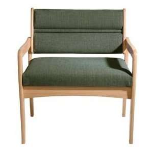  Bariatric Standard Leg Chair   Light Oak/Green Fabric 