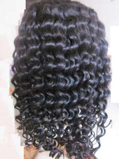 1b# 100% remy indian hair full lace wig water wave 12  