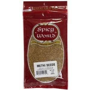 Spicy World Methi (Fenugreek) Seeds, 7 oz Pouches, 6 ct (Quantity of 2 