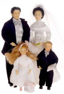 dollhouse miniature WEDDING PARTY DOLL FAMILY PEOPLE  