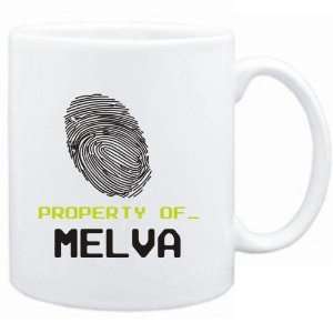  Mug White  Property of _ Melva   Fingerprint  Female 