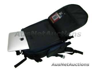   has a double padded pouch for an iPad, tab, or 13 or smaller laptop