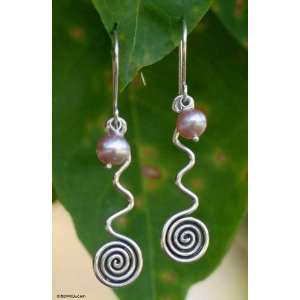  Pearl drop earrings, Rose Iridescence Jewelry