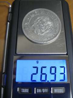 1894 Japan MEIJI Yr.27 One 1 Yen .900 Silver Coin #6  