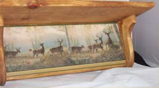   Wood Wall Shelf Plate Rack Cabin Lodge Country Wall Decor Handcrafted