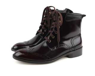 BN7373 1 Mens Handmade Leather Wing Tip Boots Burgundy US  