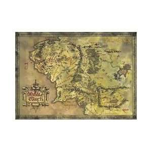  POSTER   LORD OF THE RINGS MIDDLE EARTH FOIL MAP