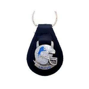  DETROIT LIONS OFFICIAL LOGO LEATHER KEYCHAIN Sports 