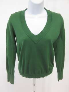 CREW Green Cotton Long Sleeve V Neck Sweater Sz XS  