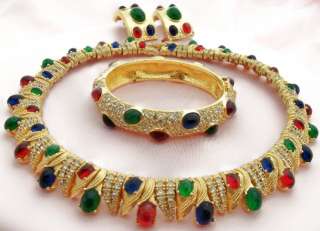 Vintage CINER Signed Jewel Encrusted Famous Necklace, Bracelet 