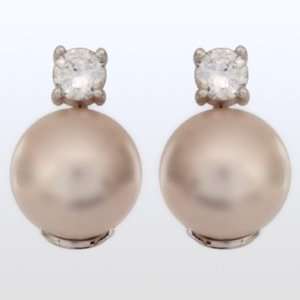  Pink Pearl with CZ Earrings: Joia De Majorca: Jewelry