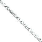Sterling Silver Diamond Cut Rope Anklet  