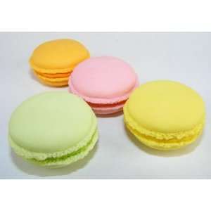  Macaroons Japanese Pastry Erasers. 4 Pack. Assorted Colors 