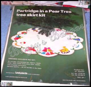 LeeWards Partridge In A Pear Tree Felt Tree Skirt Christmas Kit 
