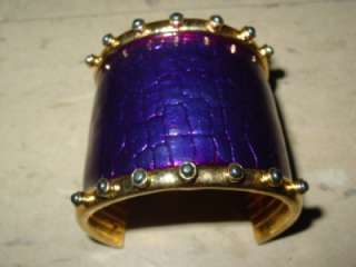 KARA BY KARA ROSS JEWELED golden and purple cuff BRACELET NEW  