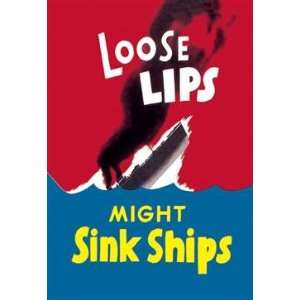   360 Wall Poster/Decal   Loose Lips Might Sink Ships
