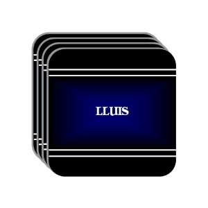 Personal Name Gift   LLUIS Set of 4 Mini Mousepad Coasters (black 