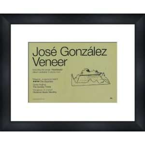  JOSE GONZALEZ Veneer   Custom Framed Original Ad   Framed 