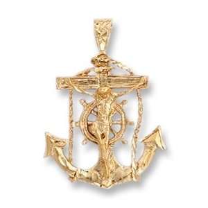  LIOR   Pendant Jesus Anchor   Gold Plated Jewelry