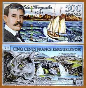 Kerguelen Island 500 Francs, 2011, POLYMER, UNC  NEW  