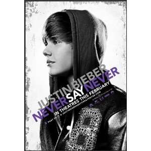  Never Say Never   Justin Bieber Framed 27x40 Original 