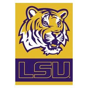  LSU Fighting Tigers NCAA 2 Sided Banner Tiger Head: Sports 