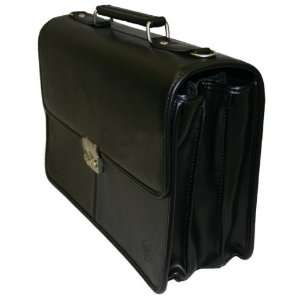   Triple Gusset Executive Leather Computer Briefcase Electronics