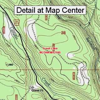USGS Topographic Quadrangle Map   Trout Lake, Washington (Folded 