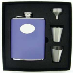   Blossom Lavender Leather 6oz Deluxe Flask Gift Set