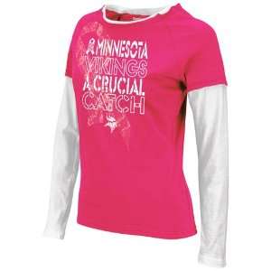   Breast Cancer Awareness Laced Up Layered T Shirt: Sports & Outdoors