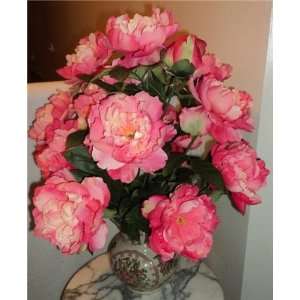  Bubblegum Pink Peony Silk Floral Arrangement: Home 
