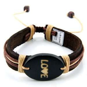  Trendy Celeb Genuine Leather Bracelet   LOVE: Jewelry