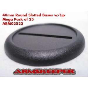   Bases 40mm Round Slotted Bases with Lip Mega Pack (25) Toys & Games