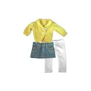   Jean Skirt and American Girl doll clothes Leggings: Toys & Games