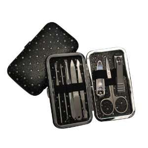   stainless steel nail beauty manicure set with hard cover case: Beauty
