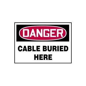  DANGER Labels CABLE BURIED HERE 3 1/2 x 5 Adhesive Vinyl 