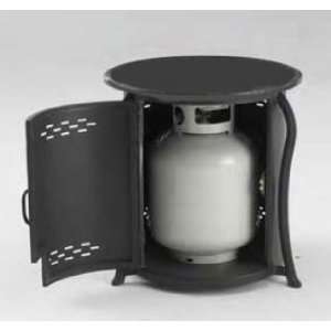   Table and Propane Tank Cover w/ Black Glass Top: Patio, Lawn & Garden